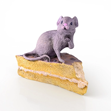 Sweet Surprise: Mouse on Cake 3D model image 1 