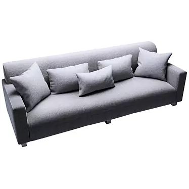 Contemporary Grey Sofa - Exquisite Design 3D model image 1 