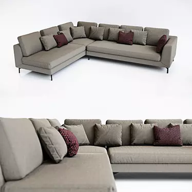 Stylish Samoa Sugar Corner Sofa 3D model image 1 