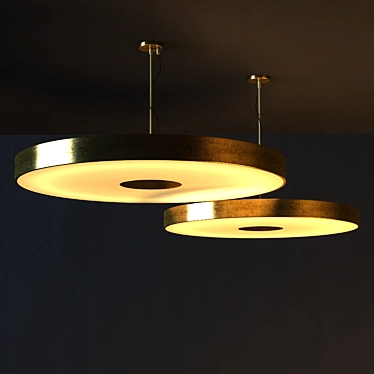 Sleek Metal Modern Ceiling Light 3D model image 1 