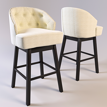 Elegant Swivel Barstool 3D model image 1 