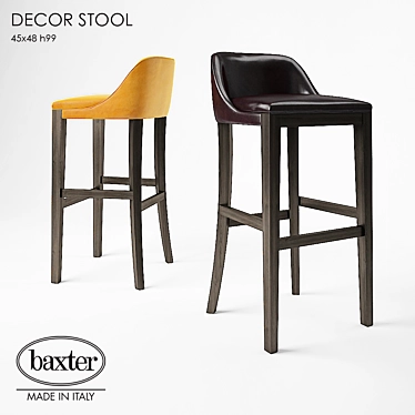 Luxury Leather Bar Stool 3D model image 1 