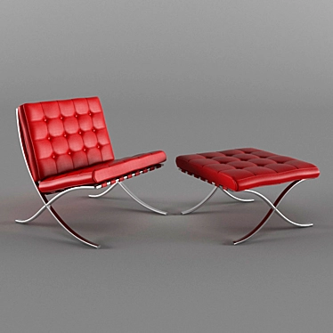 Classic Barcelona Chair - Iconic Design 3D model image 1 