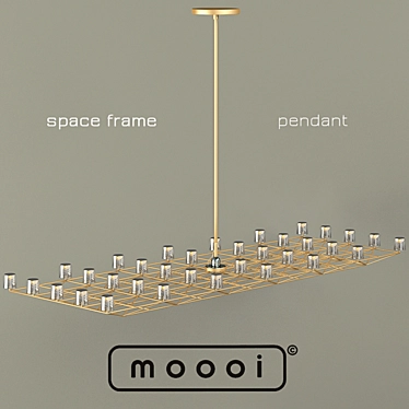 Modern Metal Frame Chandelier 3D model image 1 