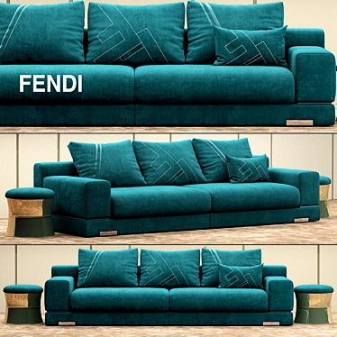Elegant Fendi Casa Sofa 3D model image 1 