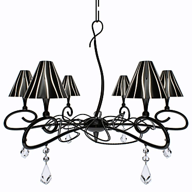 Modern Chic Nero Glass Chandelier 3D model image 1 