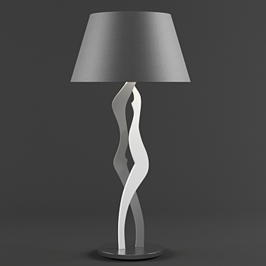 Elegant Metal and Textile Floor Lamp 3D model image 1 