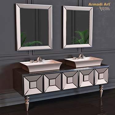 Elegant Fiaba Glass Vanity: Armadi Art 3D model image 1 
