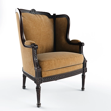 Title: Classic Woodcarved Armchair 3D model image 1 