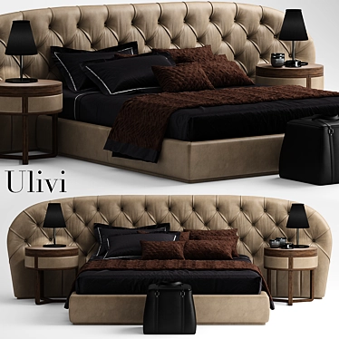 Elegant Ulivi MILADY Bed 3D model image 1 