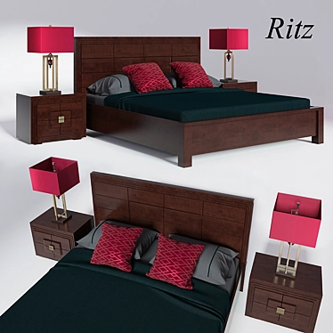Solaris-Ritz Bed Set - Optimal Comfort for Luxurious Nights! 3D model image 1 