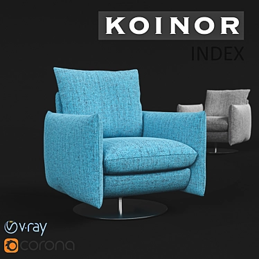 Modern Armchair by KOINOR - Adjustable Backrest - 3D Max & OBJ 3D model image 1 