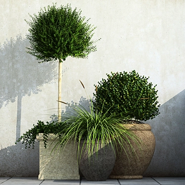 Durable Outdoor Planters for Stylish Gardens 3D model image 1 