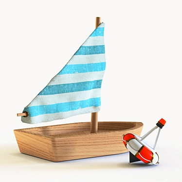 Wooden Sailboat Toy - 16*8*14 cm 3D model image 1 