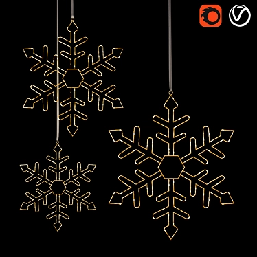 Glowing Snowflakes: Illuminate Your Space 3D model image 1 