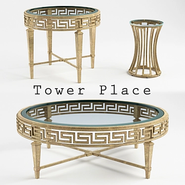 Lexington Tower Place: Deerfield Round Cocktail Table & Lamp Tables 3D model image 1 