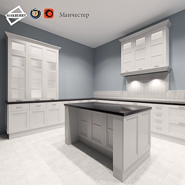 Elegant English Style: Manchester Wood Panel 3D model image 1 