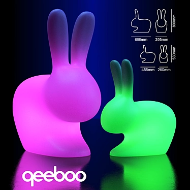 Qeeboo Rabbit Lamp/Chair: Versatile Illuminating Seating 3D model image 1 