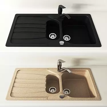 Franke Calypso COG 651 - Graphite & Beige Kitchen Sink 3D model image 1 