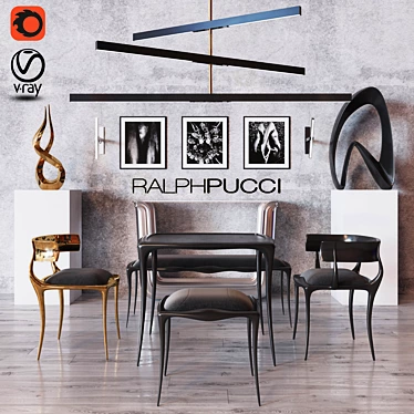 Ralph Pucci Furniture Set: Sculptures, Lighting, and Seating 3D model image 1 