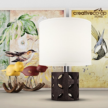 Vintage Bird-Inspired Table Lamp 3D model image 1 