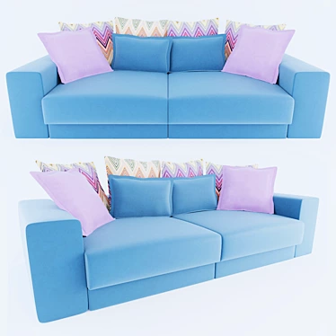 Sleek and Spacious Moon Sofa 3D model image 1 