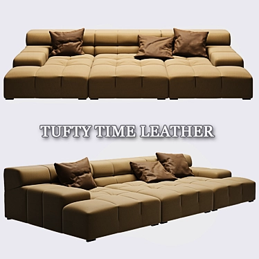 Luxury Leather Tufty Time Sofa 3D model image 1 