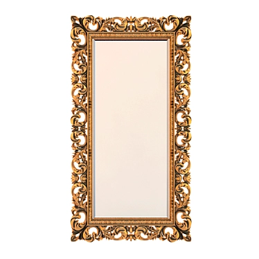 Elegant Italian Gold Patina Floor Mirror 3D model image 1 