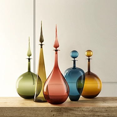 Elegant Joe Cariati Glass Bottles 3D model image 1 