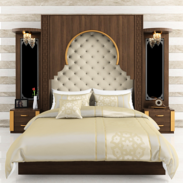 Elegant Andalusian Bed 3D model image 1 