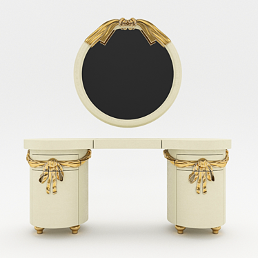 Elegant Tiffany Round Dressing Table 3D model image 1 