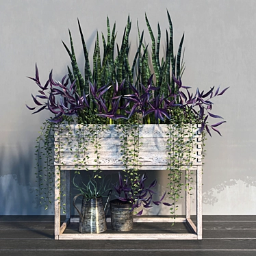 Terrace Oasis: Decorative Plant Set 3D model image 1 