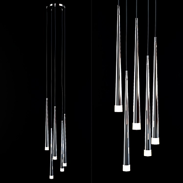 Modern Chrome Pendant Light: Azzardo MD 1220A-5 Stylo 3D model image 1 