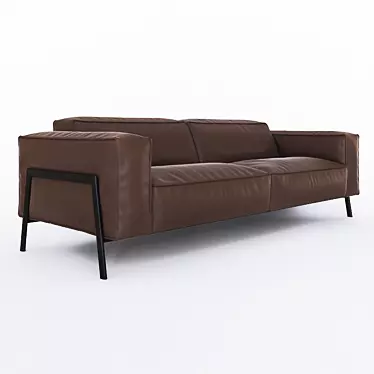 Luxury Rolf Benz Bacio Leather Sofa 3D model image 1 