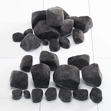 Black Stone Chip: High-Quality 3D Model 3D model image 1 