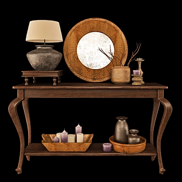 Elegant Decor Set: Console with Shelf 3D model image 1 