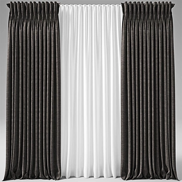 72" Sheer Grommet Curtains 3D model image 1 