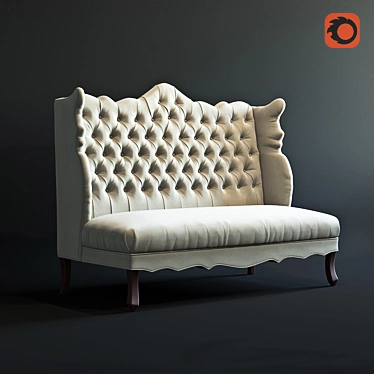 Elegant Isabella Wing Banquette 3D model image 1 