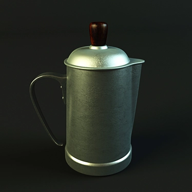 Vintage Portuguese Aluminum Coffee Pot 3D model image 1 