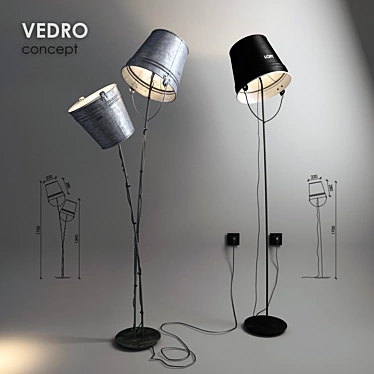 Industrial Loft Floor Lamps: VEDRO Concept 3D model image 1 