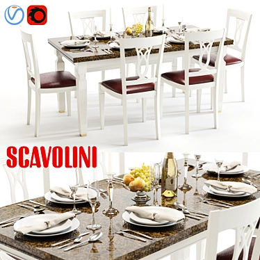 Elegant Scavolini Baccarat Set 3D model image 1 