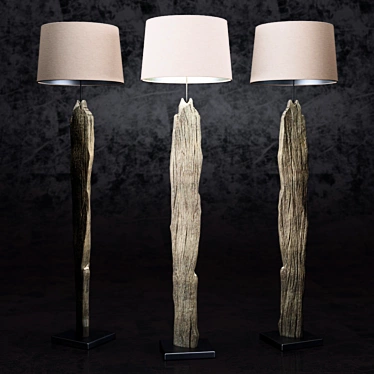 Driftwood Inspired Natural Floor Lamp 3D model image 1 