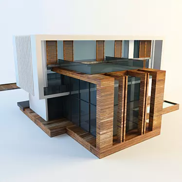 Sleek Modern Villa | Minimalist Elegance 3D model image 1 