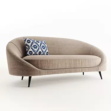 Elegant Curved Sofa: Stylish Comfort 3D model image 1 