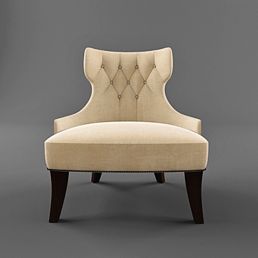 Baker Tufted Lounge Chair 3D model image 1 