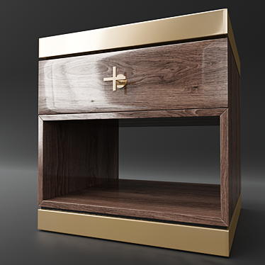 Brass Accent Nightstand 3D model image 1 