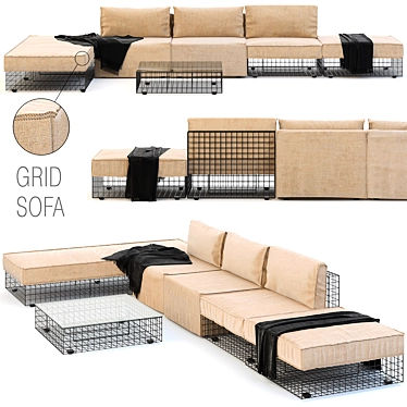 VARASCHIN GRID Modular Outdoor Sofa 3D model image 1 