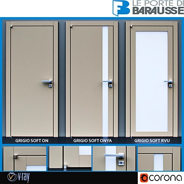 Elegant Barausse Soft Touch Doors 3D model image 1 