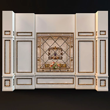 Elegant Mirror Wall Molds 3D model image 1 