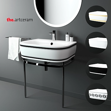 Artceram Azuley Washbasin - Variety of Stylish Colors 3D model image 1 